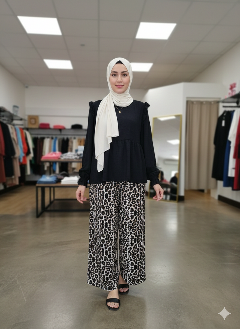 Comfortable Leopard Palazzo Trousers