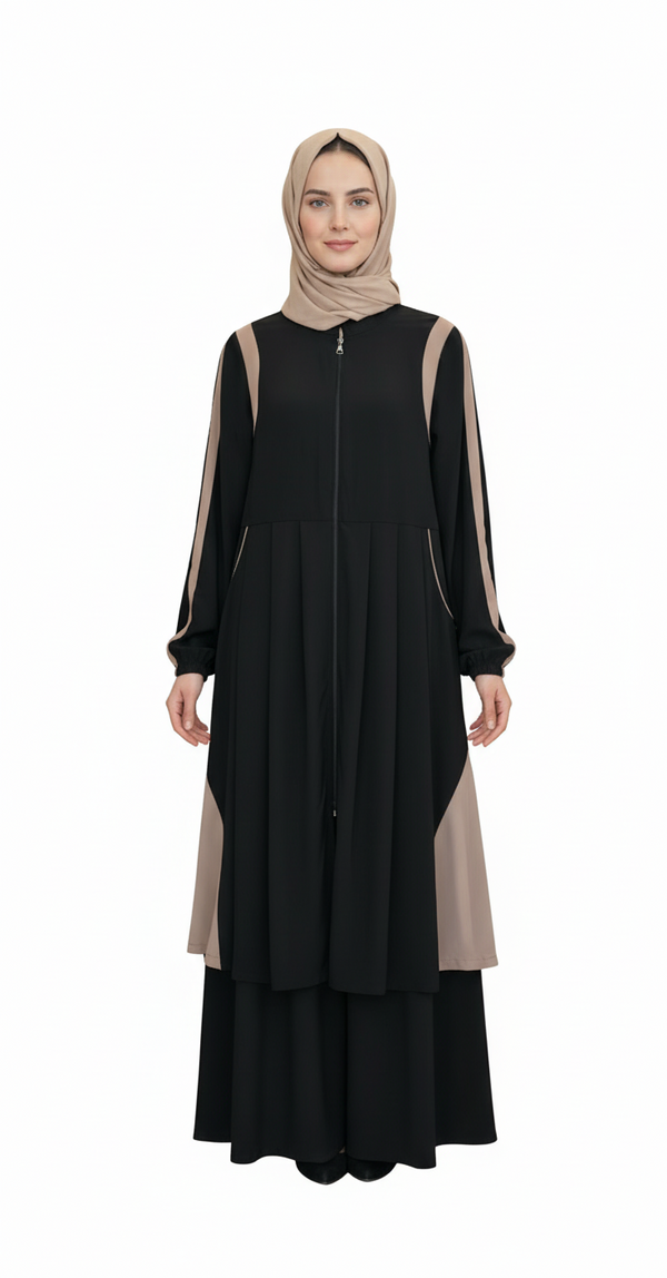 Soft Paneled Zip-Up Modest Set