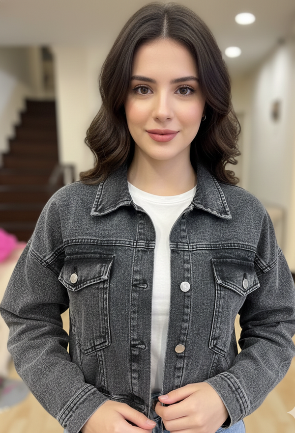 Soft Cropped Denim Jacket