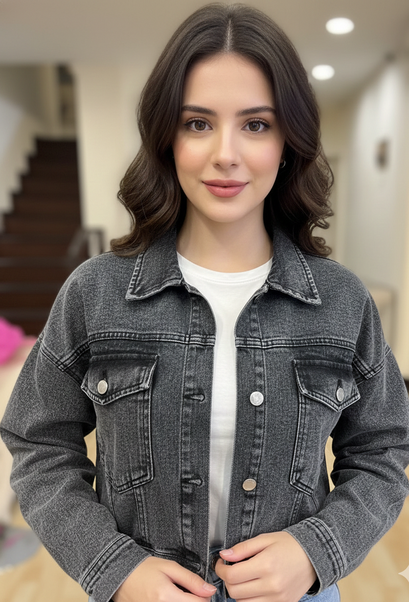 Soft Cropped Denim Jacket