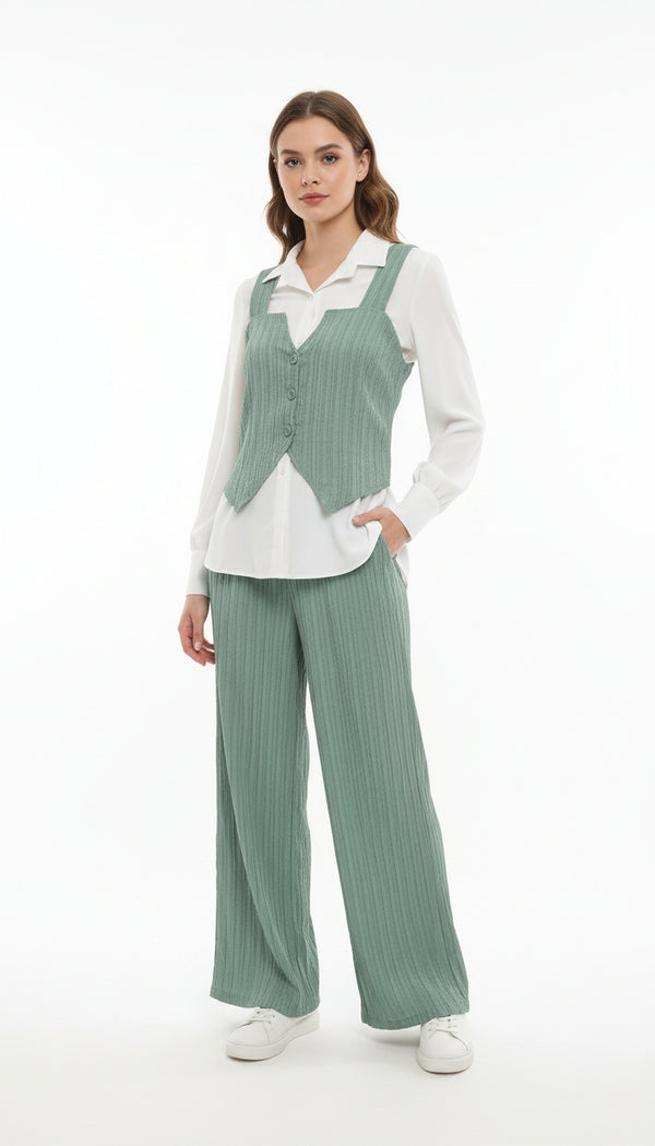 Ribbed Texture Three-Piece Set