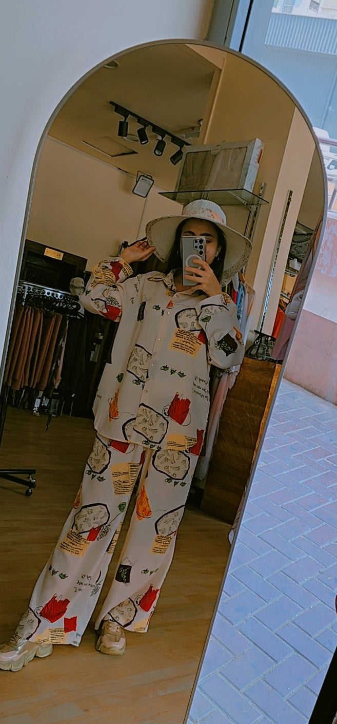 Soft Abstract Print Modest Jumpsuit