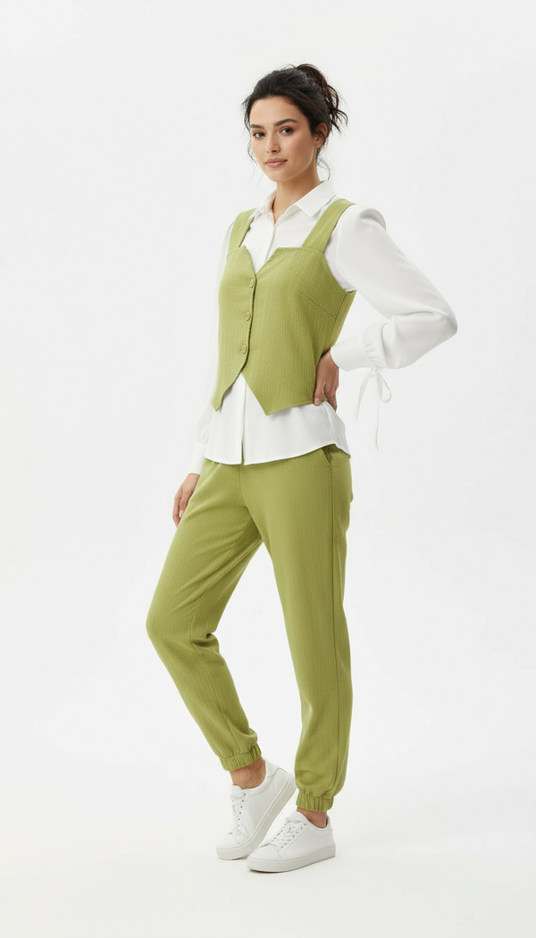 Ribbed Texture Three-Piece Set