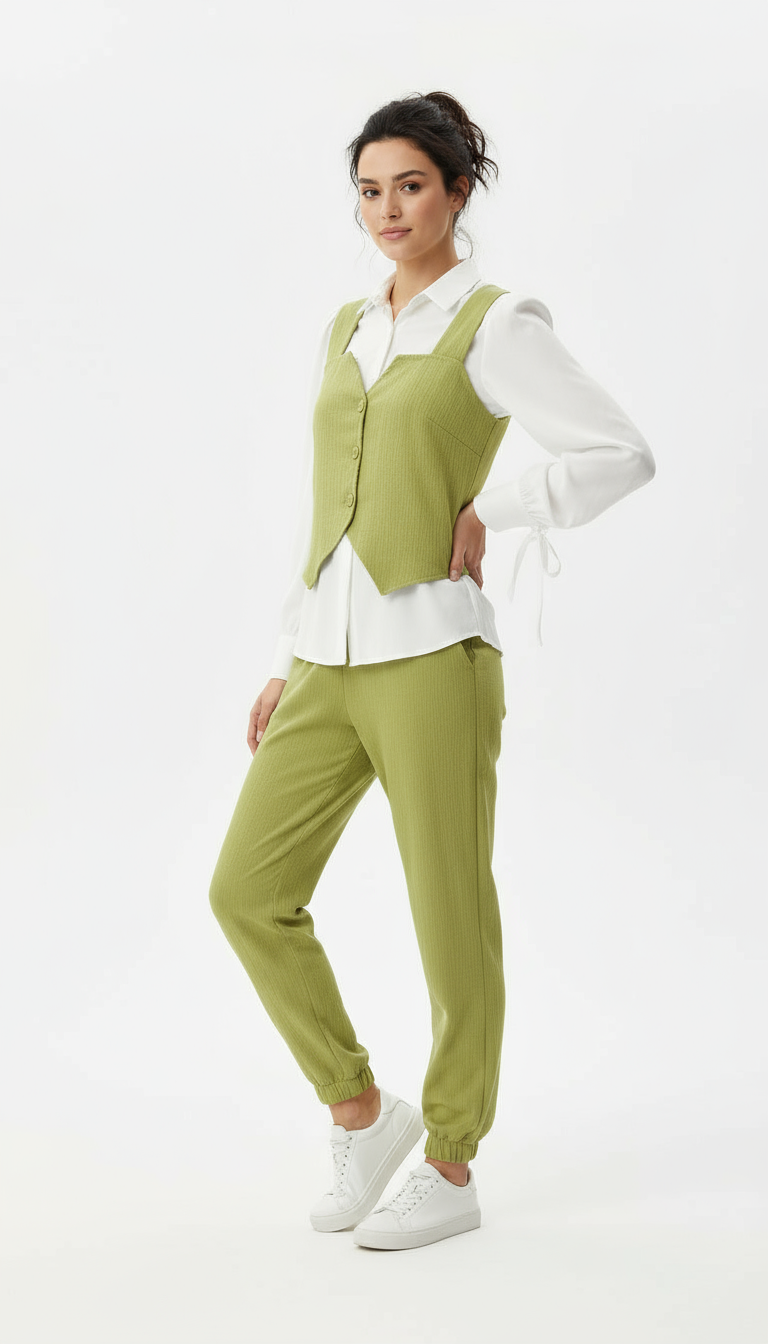 Ribbed Texture Three-Piece Set