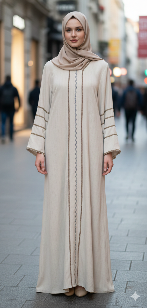 Soft Embellished Full Coverage Abaya Set