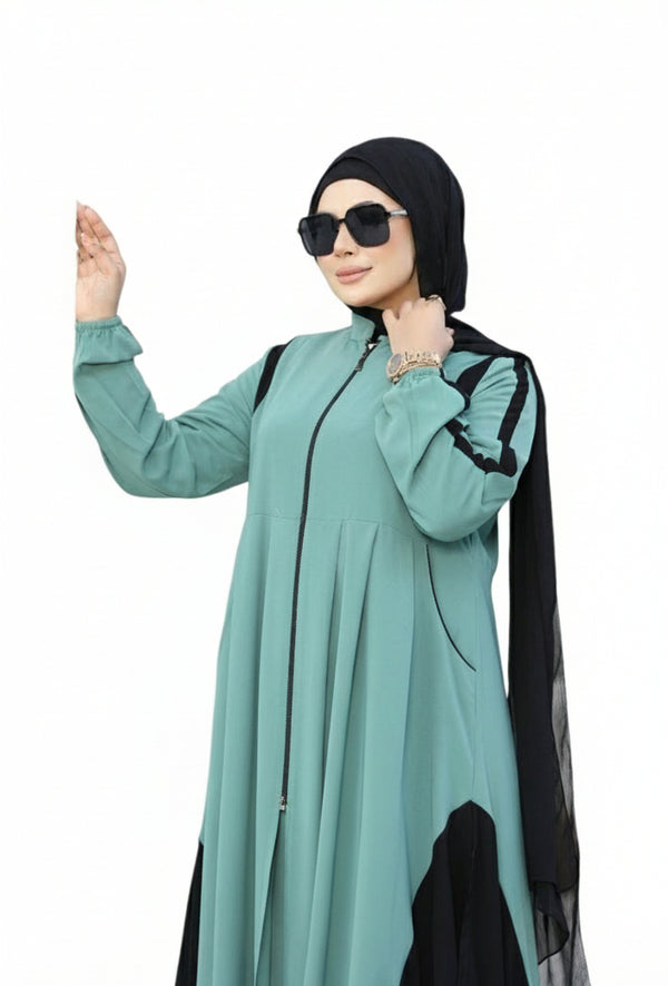 Soft Paneled Zip-Up Modest Set