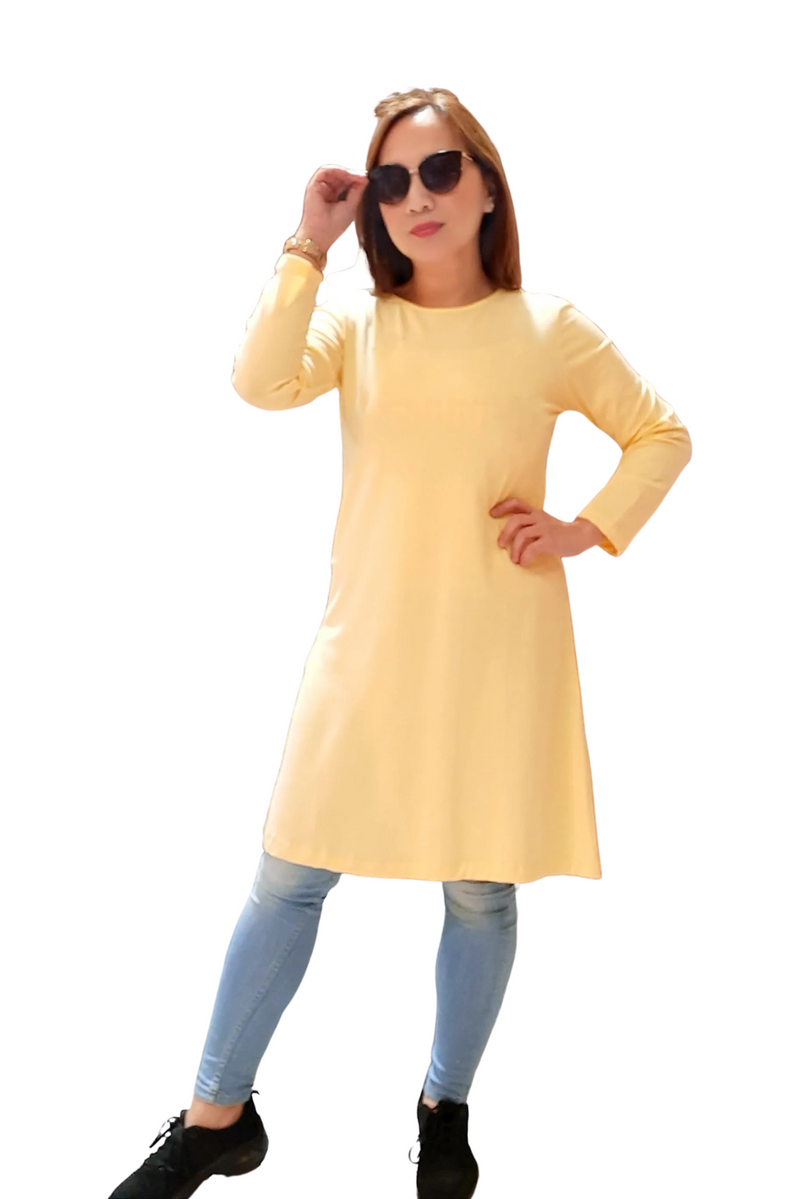 Plain Long Sleeve Yellow T-Shirt
