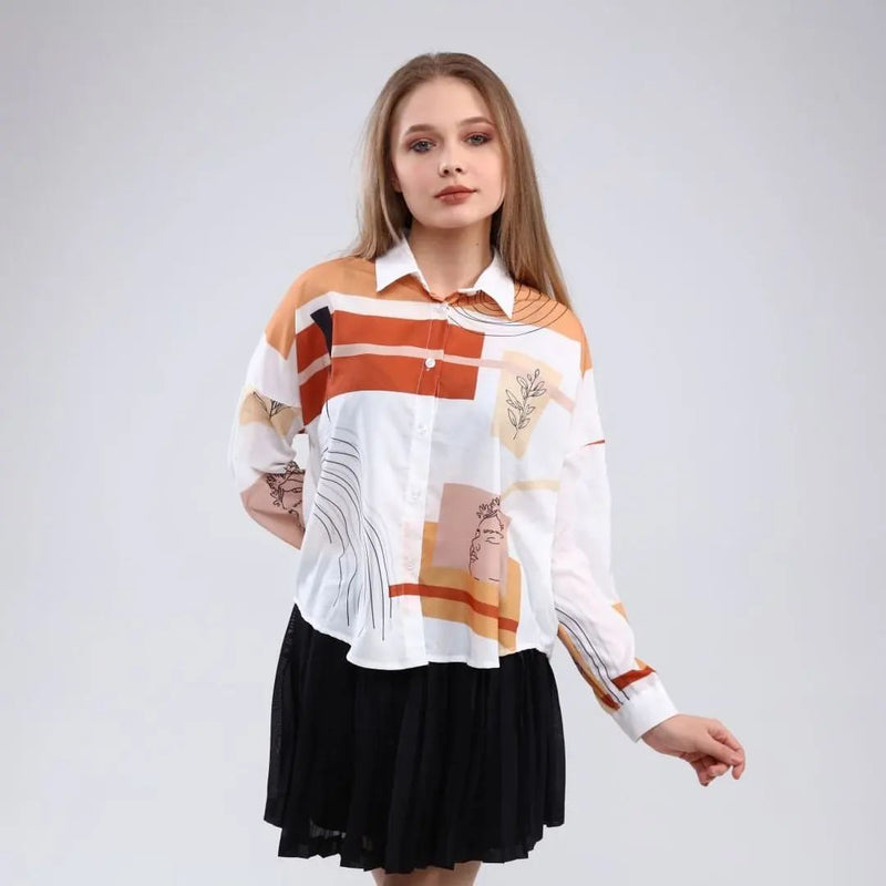 Multicolored Graphic Long Sleeve Shirt