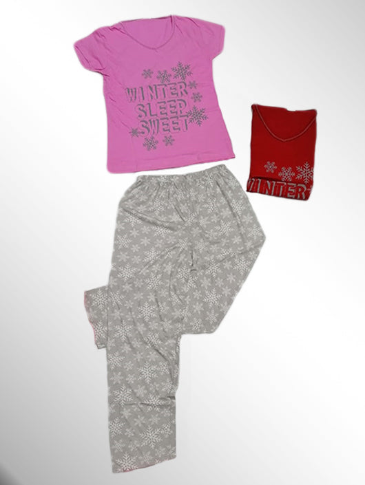 Copy of Graphic Half Sleeve "WINTER" Pajama Set