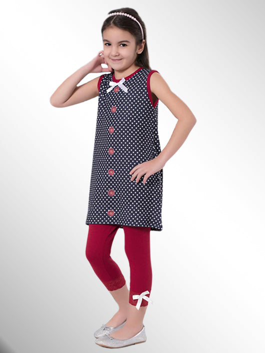Polka-dot Graphic Kids Pajama Set