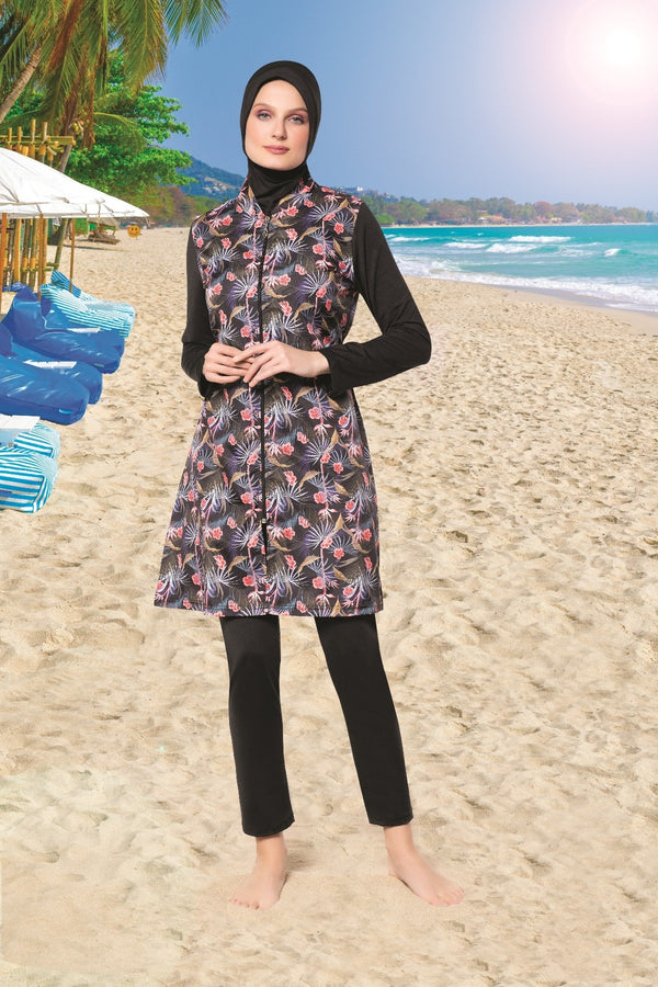  TURKISH POLYESTER MODEST SWIMSUIT swimwear burkini ملابس سباحة تركي طويل بوليستر بوركيني للمحجبات