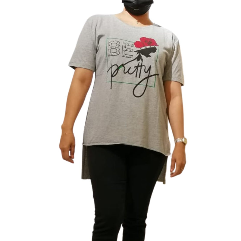 Floral Graphic "BE PRETTY" T-Shirt