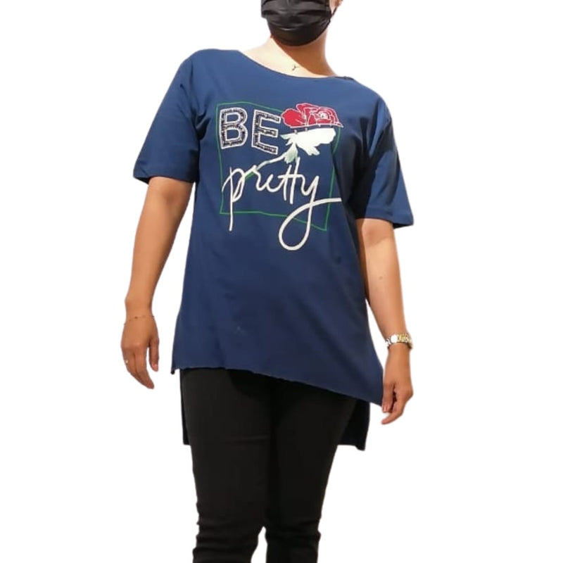 Floral Graphic "BE PRETTY" T-Shirt