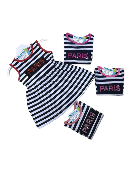 Girls' Striped Sleeveless "PARIS" Dress