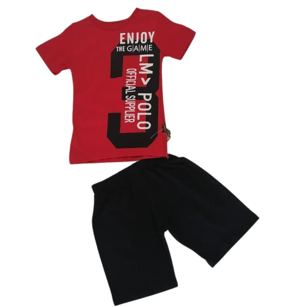 Boys' "ENJOY THE GAME" T-Shirt and Shorts Set
