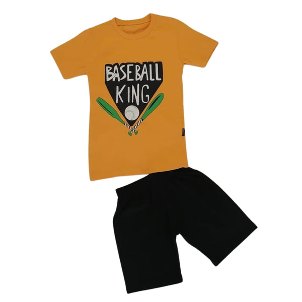 Boys' "BASEBALL KING" T-Shirt and Shorts Set