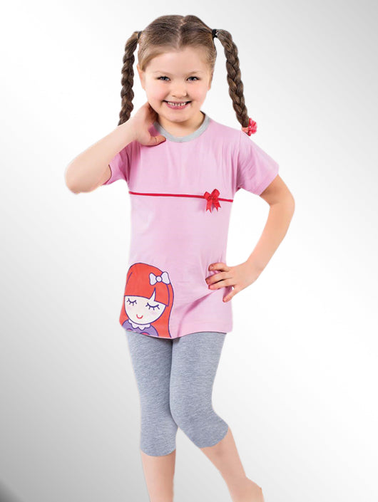 Pink Graphic Kids Pajama Set