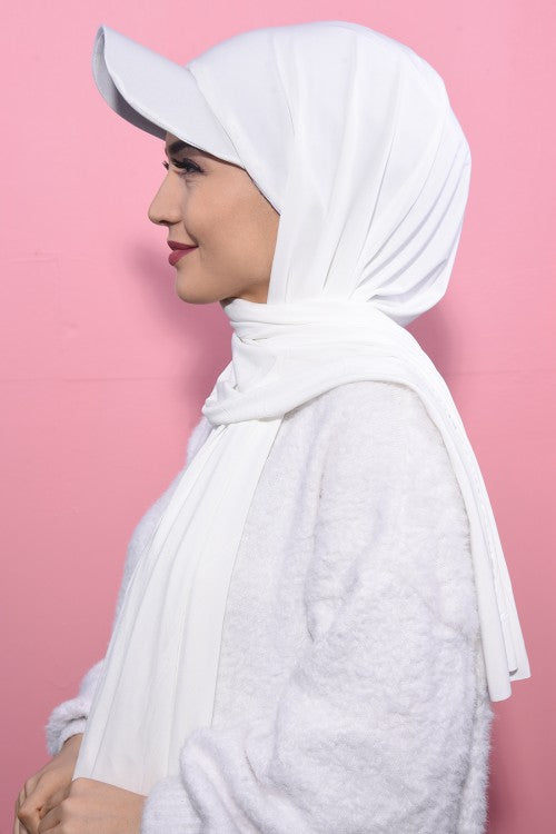 White Scarf with Cap