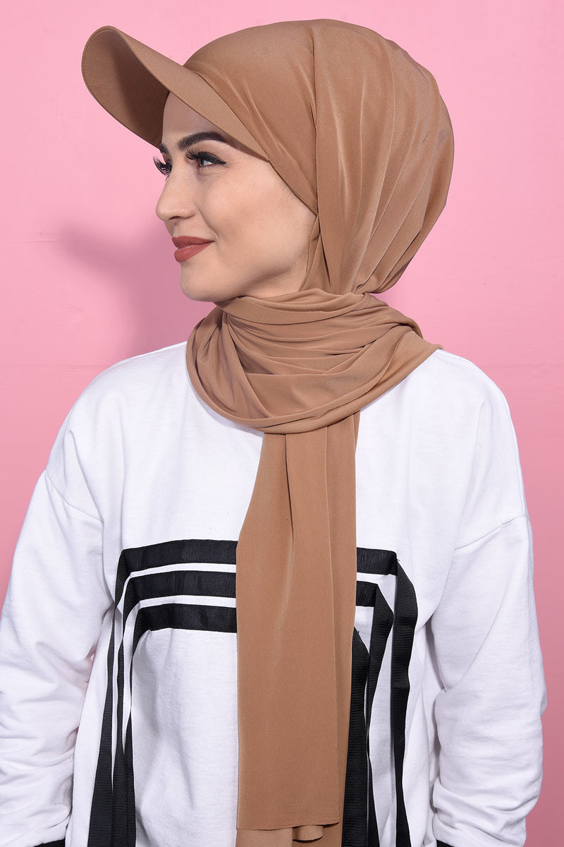 Brown Scarf with Cap